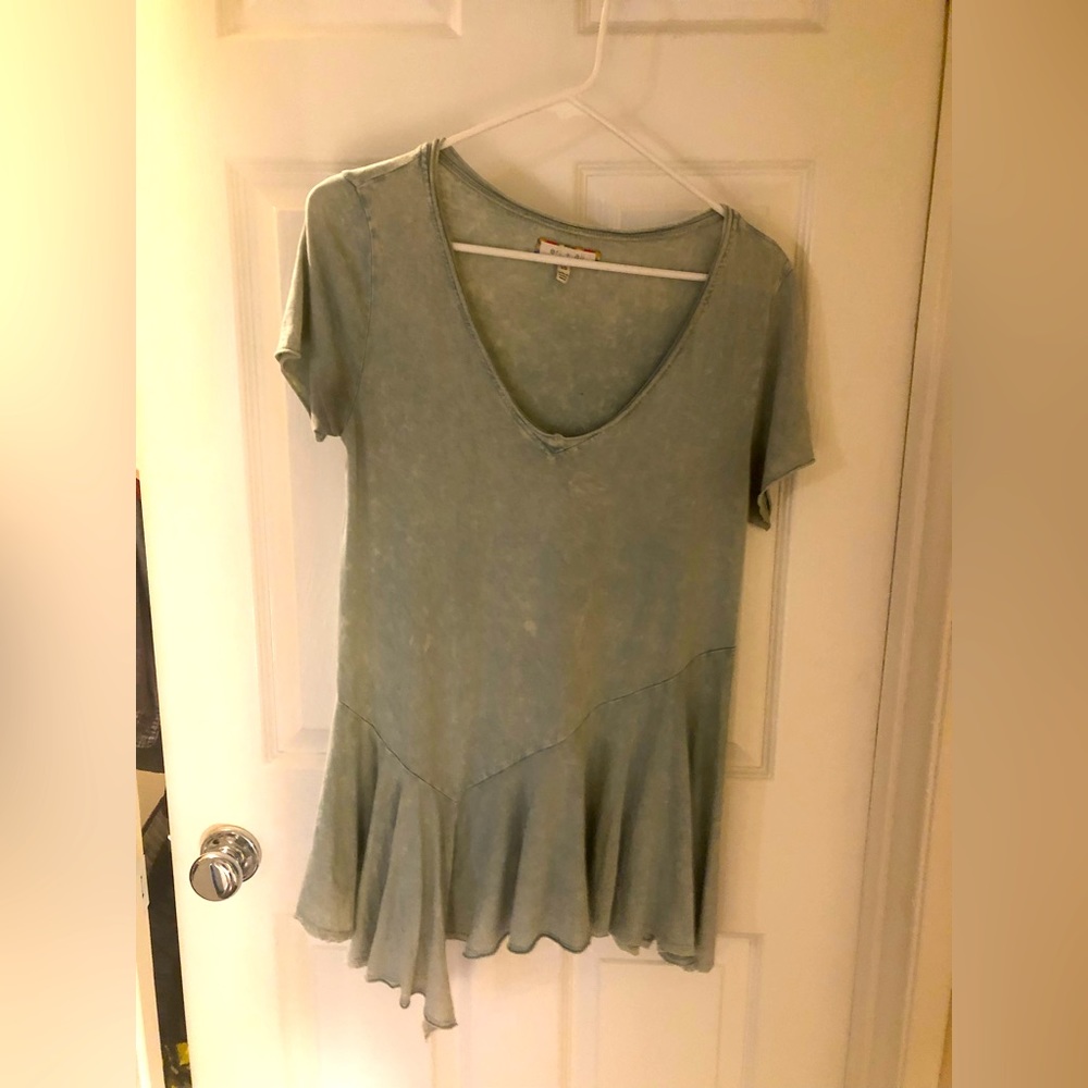 Blue blouse short sleeve